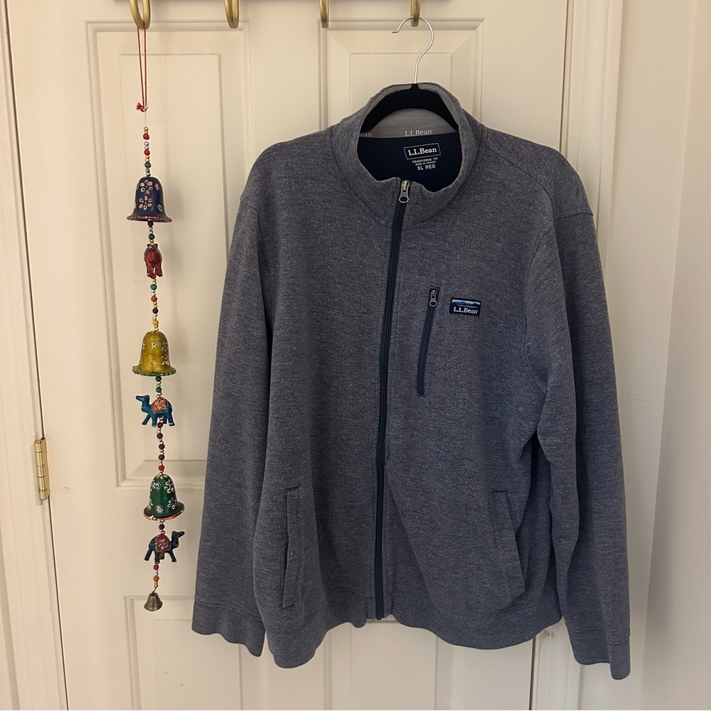 L.L. Bean Men's Zip-Up Sweater in  Blue Charcoal XL